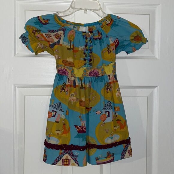 Matilda Jane Paint by Numbers Sidewalk Chalk Peasant Top - Picture 1 of 5